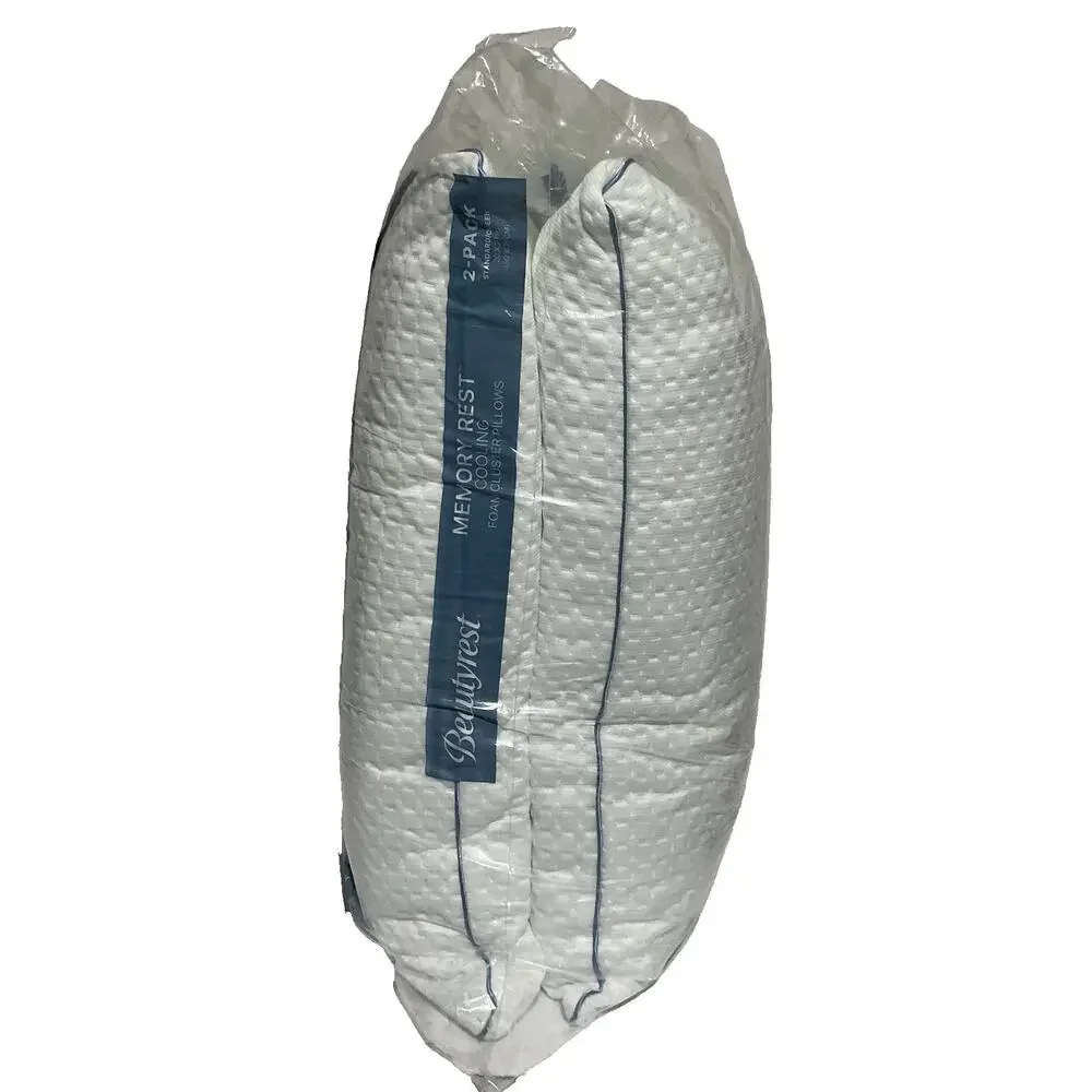 Beautyrest Cooling Memory Foam Cluster Pillow 2 Pack Standard Queen 20x28